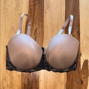 Torrid Tan And Black Lace Padded Underwire Bra